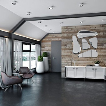 Living room, Dining room, Kitchen. Creative Design with the Spring accents