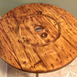 Reclaimed Modern Rustic Wood Spool Coffee / End Table - Products