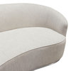 Sofa in Light Cream Fabric Brushed Silver Accent Trim