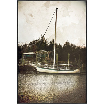 36x54 Sailboat, Framed Artwork, Black