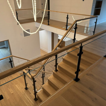 Project #132 | White Oak Staircase with Glass Balustrade