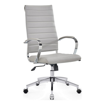 LUXMOD High Back Office Chair Adjustable Swivel Chair Ergonomic Desk Chair, Grey
