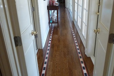 Wood floor with inlays