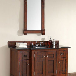 53 inch Warm Cherry Bathroom Vanity Granite Top - Bathroom Vanities And Sink Consoles