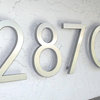 Modern Font House Number, Brushed, 6", Number 1