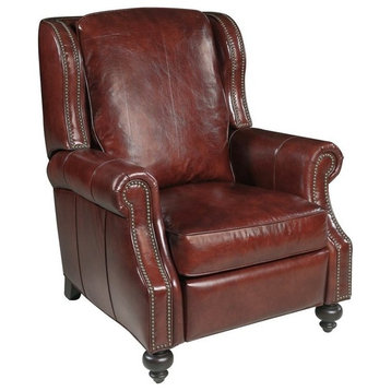 Beaumont Lane Leather Recliner in Red