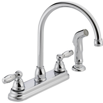 Peerless P299575LF Apex Two Handle Kitchen Faucet Side Sprayer, Chrome