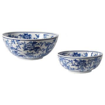 Anita Decorative Bowl, Blue and White