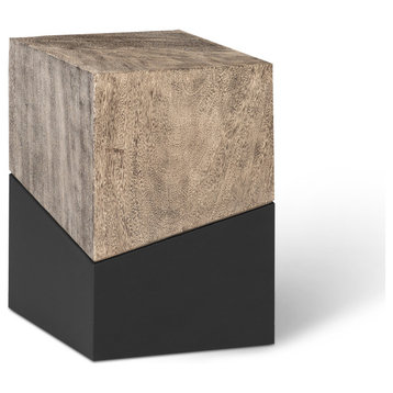 Geometry Side Table, Gray Stone, 12"