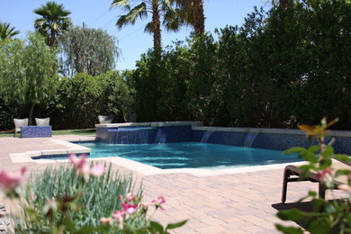 Inspiration for a mediterranean pool remodel in Los Angeles