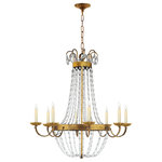 Visual Comfort & Co. - Paris Flea Market Large Chandelier in Gilded Iron with Seeded Glass - Bulbs Included: No