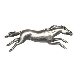 D'Artefax - Wild Horse Pull, Right Facing, Satin Silver - Cabinet And Drawer Handle Pulls