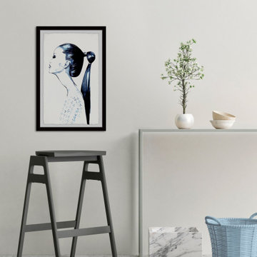 "Ponytail Girl" Framed Painting Print