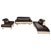 Renata 3-Piece Sofa and Lounge Chaise Set, Beige and Brown