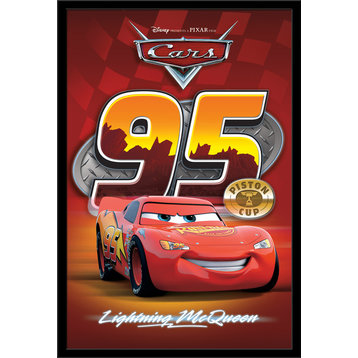 Cars Lightning Poster, Black Framed Version