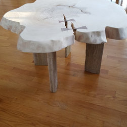 Live edge table with dritwood legs - Products