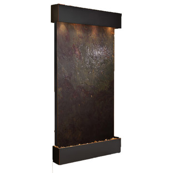 Summit Falls Water Fountain, Mulit-Color Featherstone, Blackened Copper, Square