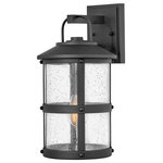Hinkley - Hinkley 2684BK Lakehouse - One Light Outdoor Medium Wall Lantern - The look is relaxed, but the components of LakehouLakehouse One Light  Black Clear Seedy Gl *UL: Suitable for wet locations Energy Star Qualified: n/a ADA Certified: n/a  *Number of Lights: Lamp: 1-*Wattage:100w Medium Base bulb(s) *Bulb Included:No *Bulb Type:Medium Base *Finish Type:Black