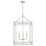 Capital Lighting - Capital Lighting Merrick 4 Light Foyer, Antique Silver - A simple, bold frame holds the delicate, sophisticated quatrefoil-inspired pattern of the Merrick 4-Light Foyer. The Antique Silver finish adds a touch of character and elegance to the lantern design.