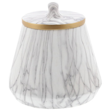 Contemporary White Ceramic Decorative Jars 59951