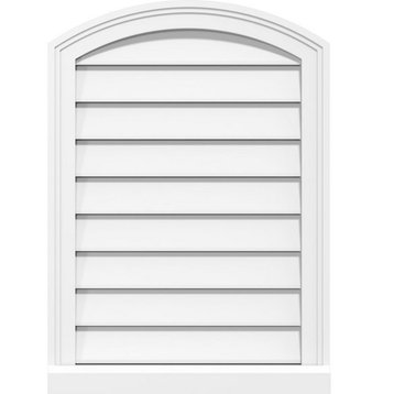 34 x 40 Arch Top Surface Mount PVC Gable Vent, Functional, Brickmould Sill Frame
