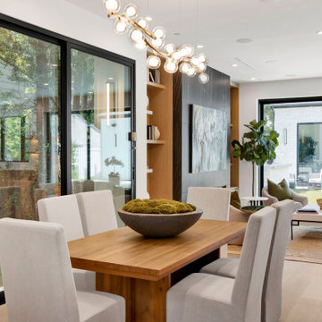 Dining room with glass at both ends, Studio City