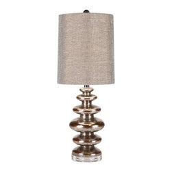 Nelson Table Lamp Metallic Linen Shade LMP-1008 - Table Lamps