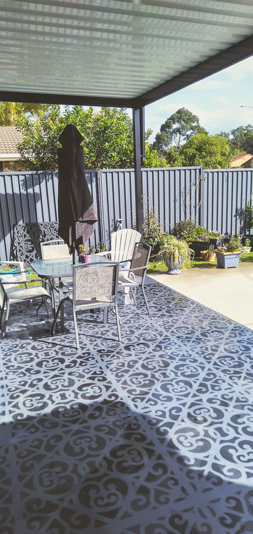 stenciling a area of plain concrete. Houzz AU