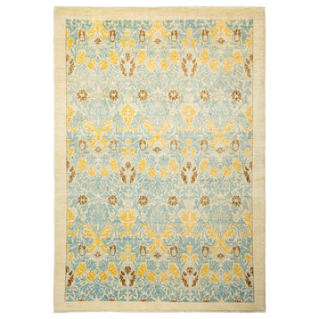 Arts and Crafts, Hand-Knotted Area Rug, 6'2"x8'10", Ivory