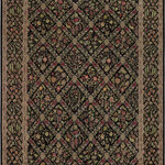 Bareens Designer Rugs - Pak Persian Dalia Black/Green Wool Rug - 9'2'' x 12'2'' - Designed with mesmerizing intricacy and gorgeous color palette, this hand-knotted masterpiece demonstrates the beauty and electrifying thrill of Pak Persian art. These meticulously hand-knotted Pak-Persian rug is made with pure wool and features breathtaking traditional, transitional, and tribal designs in bold luxurious color pallets. Known for their intricate designs these rugs are a reproduction of Persian rugs, made in Pakistan with unique Mughal designs. Made by master weavers using the same Persian texture, design and dying technique, we wanted to produce the most significant manifestation of Persian art, life, and culture. This rug is most famous for its exceptional quality, incredible designs, patterns, and vibrant rich color. Pak-Persian rugs made with Persian weave with high knot counts, which enables the high intricacy and detail found in the patterns are also referred to as "State of art", each color adds a rich beautiful detail in the artwork of this rug. The design, color, and beautiful chromatic composition with a vibrant sheen with intricate designs, exude beauty, elegance, and quality make this rug a masterpiece of its own.