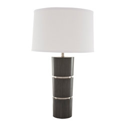 Nova - Nova Konico Ash Gray Column Steel Band Table Lamp - Table Lamps