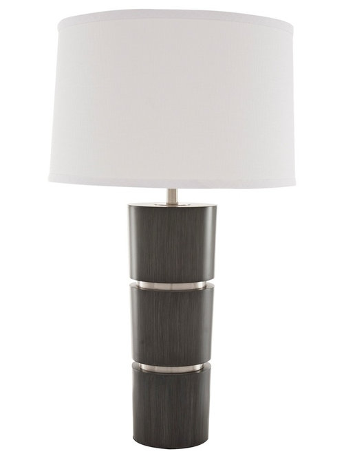 Table Lamps Nova Konico Ash Gray Column Steel Band Table Lamp Lamps