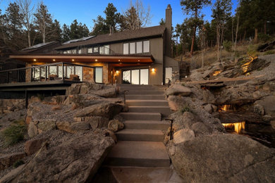 Inspiration for a rustic exterior home remodel in Denver