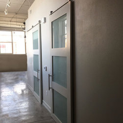 Shaker Doors with satin glass in a loft in Austin Texas - Products