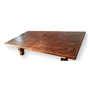 Custom Made Alder Table 10'-0x5'-0 with Rustic Metal Brackets