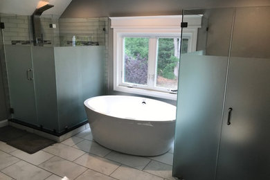 Example of a large trendy bathroom design in Boston