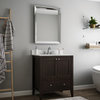 Vanguard Bathroom Vanity With Open Shelf Bottom, Espresso, 24"
