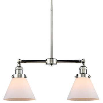 Innovations Lighting 209 Large Cone Large Cone 2 Light 21"W - Polished Nickel /