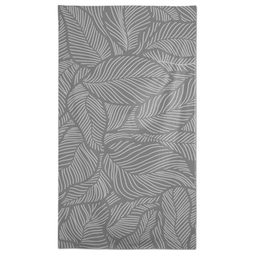 Dense Leaves Gray 58 x 102 Outdoor Tablecloth