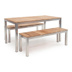 Wintons Teak Tandem SS Table - Outdoor Dining Sets