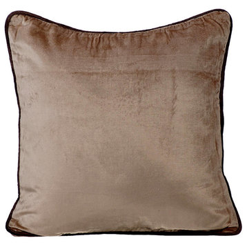 Brown Modern Pillows Velvet 20"x20", Solid Color,Creamy Browns