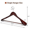 JS HANGER Wooden Extra-Wide Shoulder Hangers, Set of 6