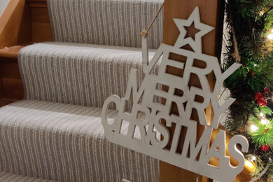New Zealand Wool Stripe Carpet Stair Runner.