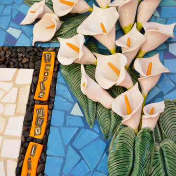 Esparza Outdoor Mosaic Mural, Door Surrounds and Window Surrounds
