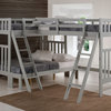 Aurora Twin Over Full Wood Bunk Bed, Tri-Bunk Extension, Dove Gray