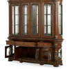 Villa Valencia Wood China Cabinet with Lighting, Classic Chestnut