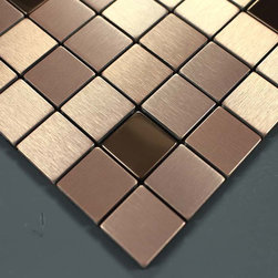 Metallic Tile Backsplash Kitchen Design Ideas Brushed Aluminum Stainless Steel B - Tile