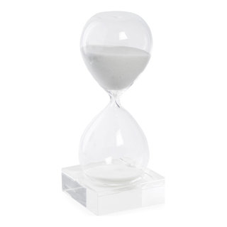30 Minute Crystal Sand Timer On Crystal Base, White Sand - Contemporary -  Decorative Objects And Figurines - by Silver & Crystal Gallery | Houzz