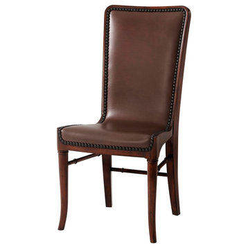 Theodore Alexander Leather Sling Dining Chair #485.0AAC - Set of 2
