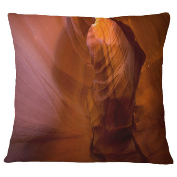 Antelope Canyon Crack Landscape Photography Throw Pillow, 16"x16"
